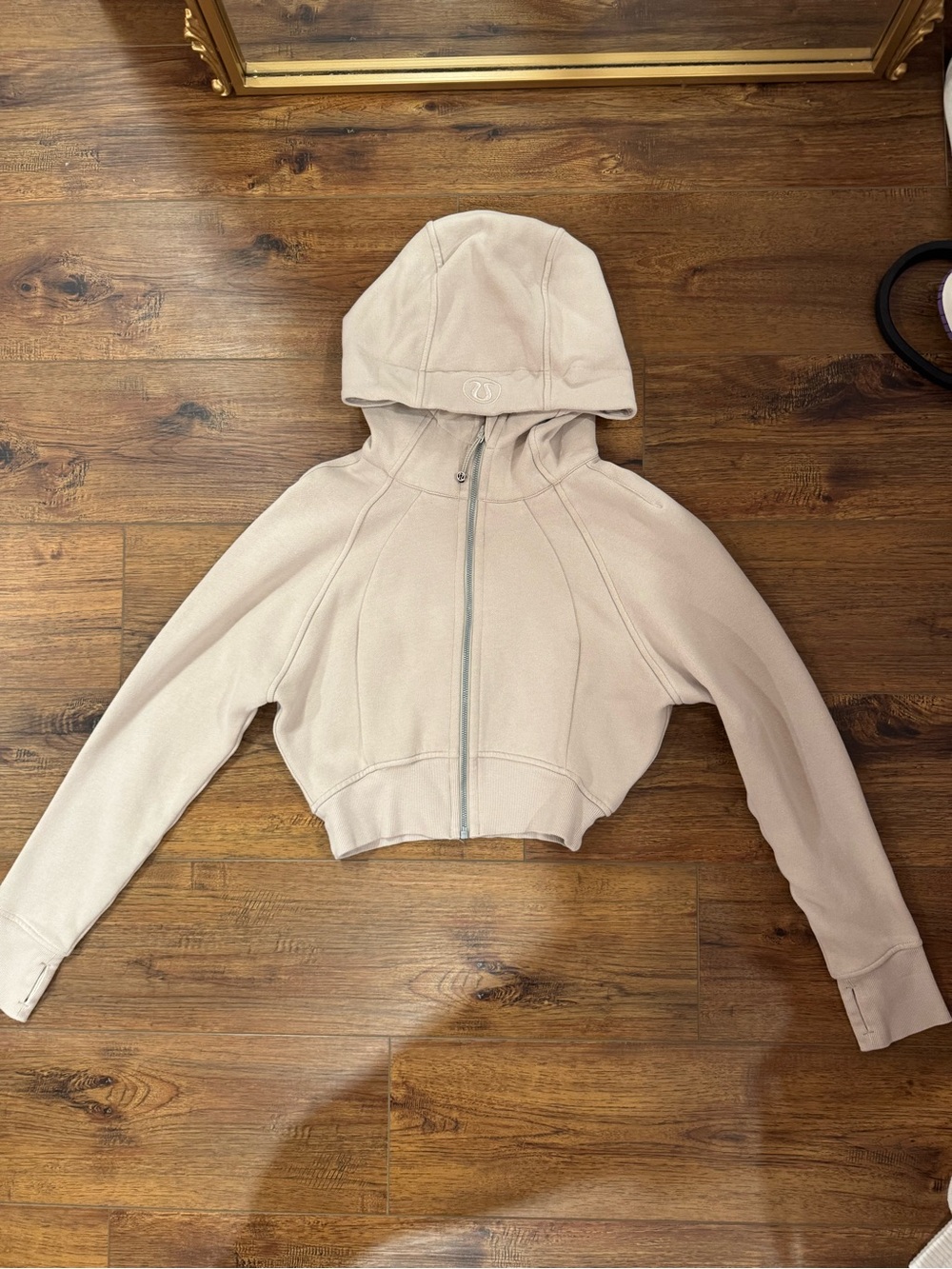 Lululemon Athletica Cropped Zip Hoodie - Light Beige